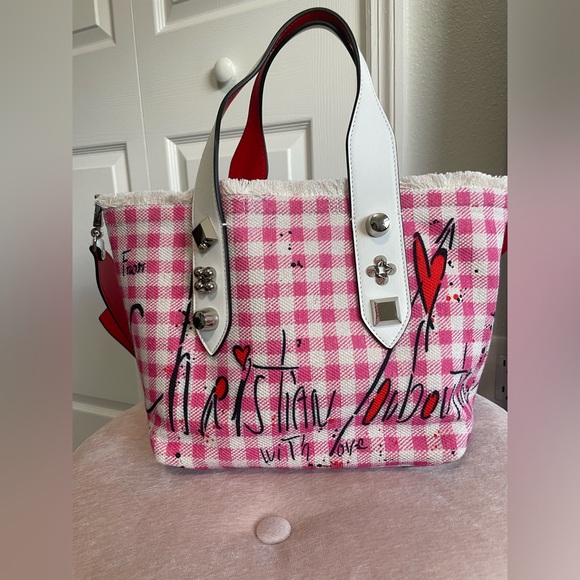 Christian Louboutin Handbags - Christian Louboutin
Frangibus Viva Vichy Small With Love Graffiti Toile Tote Bag